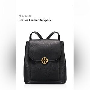 Tory Burch Black Chelsea Leather Backpack